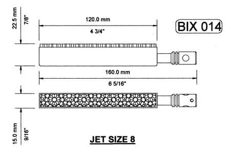 BIX 14 - 120 x 18mm Burner for Wilesco D20, D21, D22, & D24.