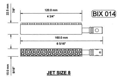 BIX 14 - 120 x 18mm Burner for Wilesco D20, D21, D22, & D24.