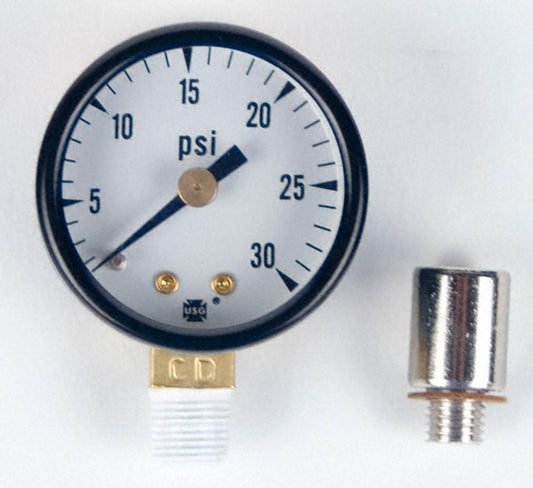 Pressure Gauge with Brass Adapter.