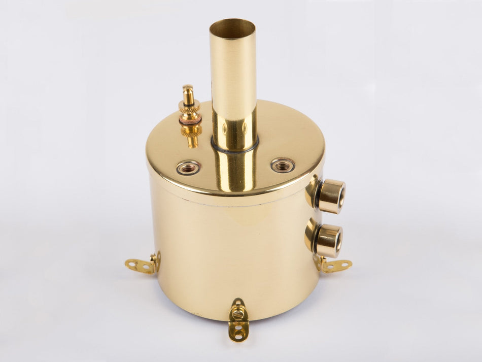 Boiler with spring loaded safety valve incl. glass, polished brass for Wilesco D 320