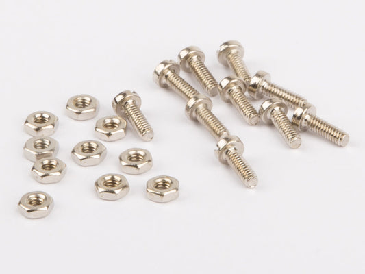 Screws and nuts M2, each 10 pc., nickel plated for Wilesco