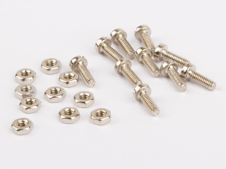 Wilesco 01542 Screws and nuts M2, each 10 pc., nickel plated for Wilesco