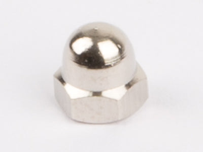 Metal dome nuts, nickel plated, M3 for Wilesco