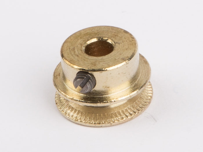 Grooved pulley, polished brass, 14 mm diameter for Wilesco D 376, 396, 406, 416, 496, 430, M 85