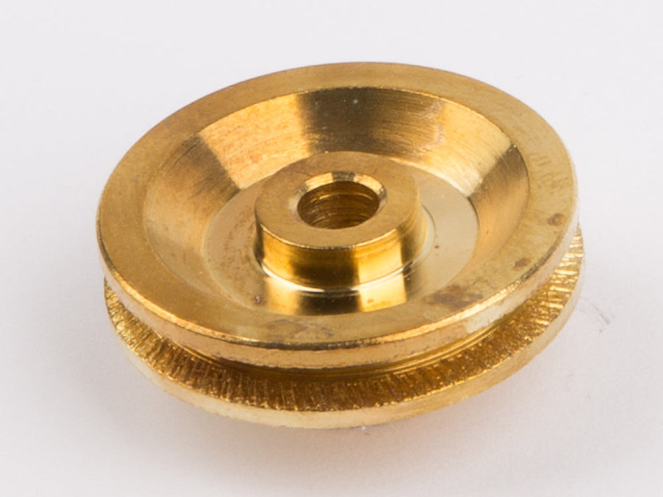 Grooved pulley, polished brass, 24 mm diameter for Wilesco