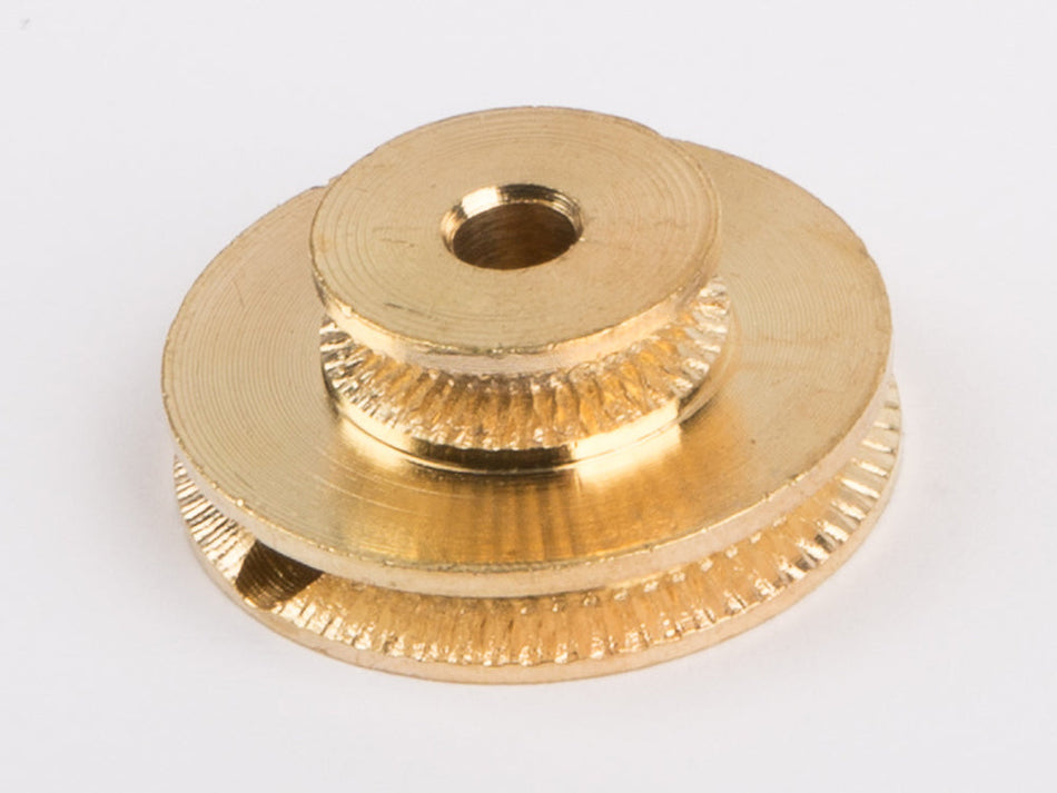 Grooved pulley, twin 25 mm, polished brass for Wilesco D 15, 21, 430, 456