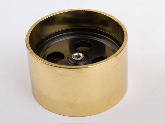 Wheel, front, 70 mm diameter, black/brass for Wilesco D 366, 396