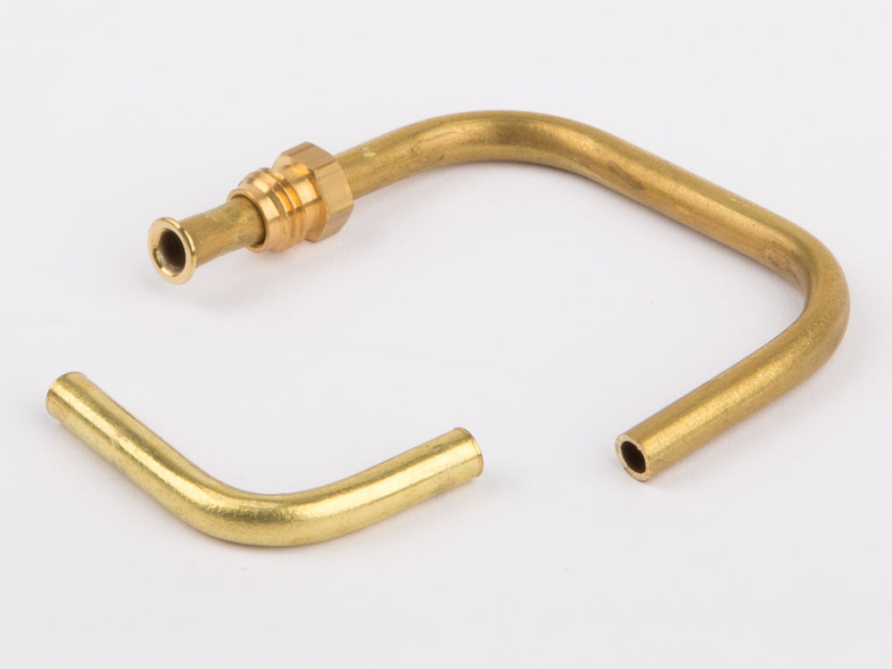 Steam pipe, in 2 parts, without steam supply valve, brass for Wilesco D 456